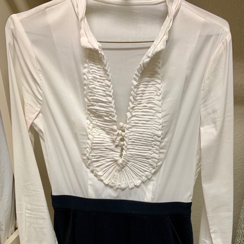 BCBG Maxazria black and white dress
